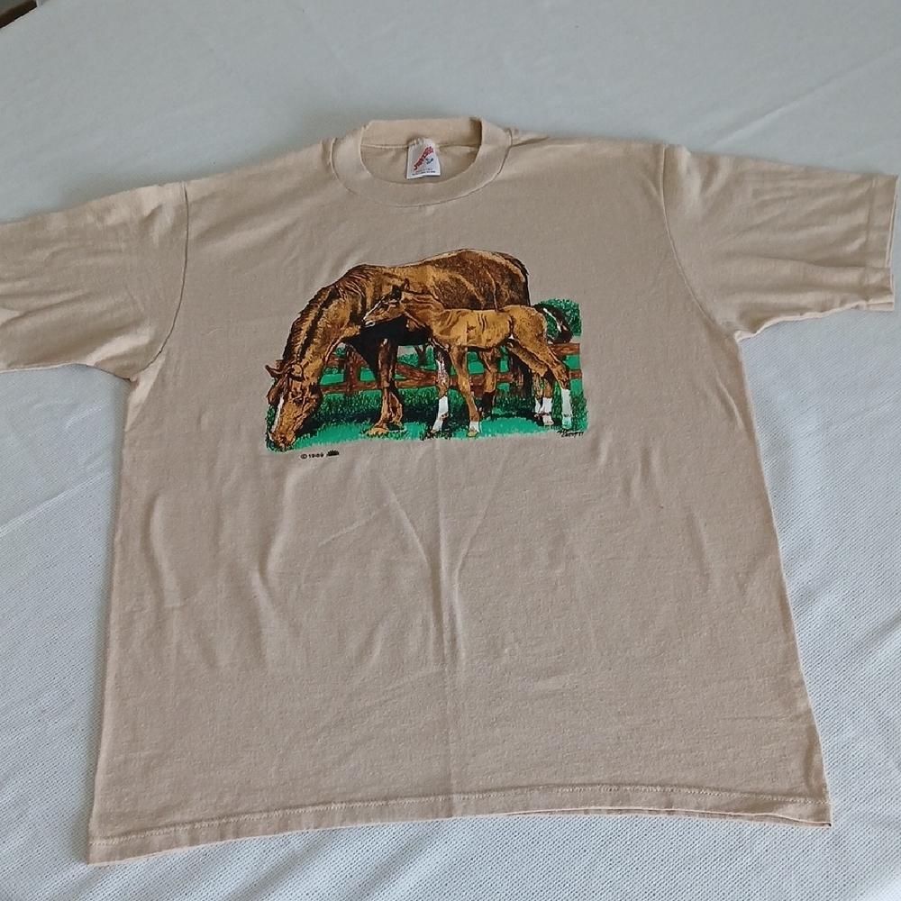 Jerzees Kids Tan Horse Graphic Tee